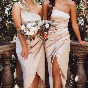 White Fox Boutique Champagne WILLOW WRAP Dress XL